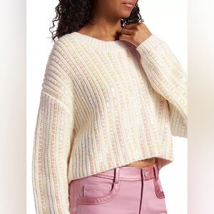 NWT‎ Cinq à Sept Phoebe Sequin-Embellished Cropped Sweater